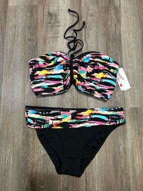 Freya Venice Beach Bikini Fold Brief and Bandeau top Size 36H and XL